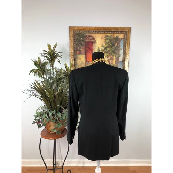 Kasper And Company ASL Women Jacket Size 6 Black 100% Wool V-neck Single Button - Picture 6 of 11